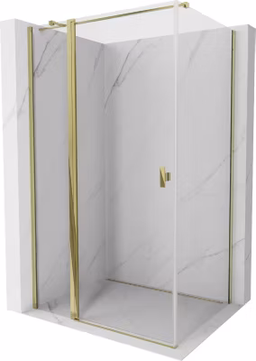 Mexen Mist T cabine de douche pivotante 105 x 110 cm, transparent, or – 8A4T-105-110-50-00