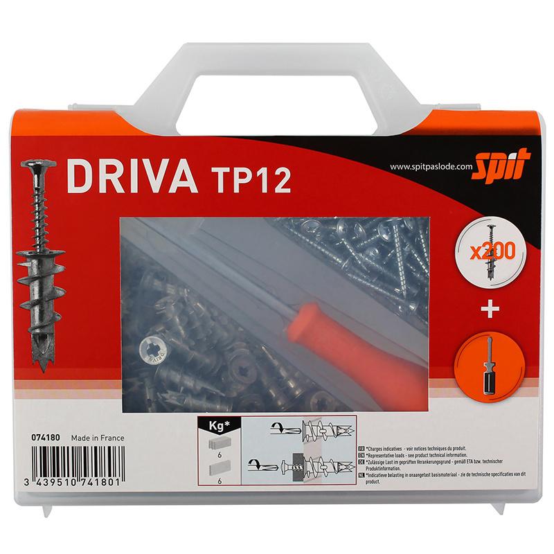 COFFRET 200 CHEVILLES METAL DRIVA VIS + TOURNEVIS
