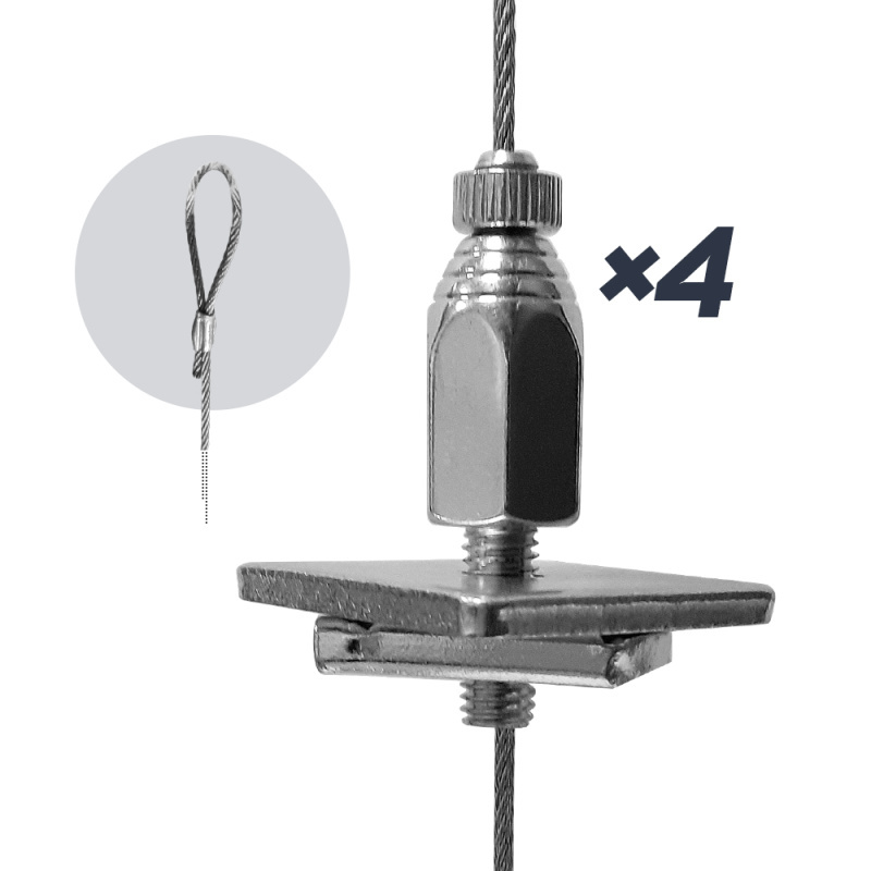 KIT 4 SUSPENSIONS STRUTLOCK EMBOUT BOUCLE 45KG-2M