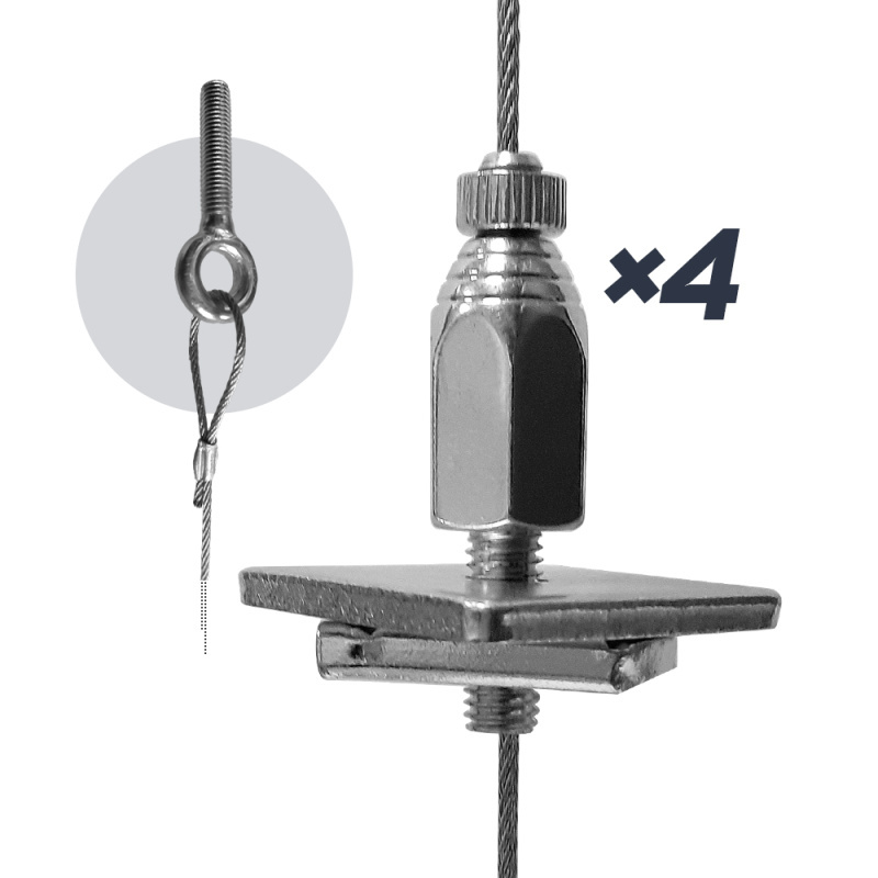 KIT 4 SUSPENSIONS STRUTLOCK EMBOUT FILETE M8 45KG-2M